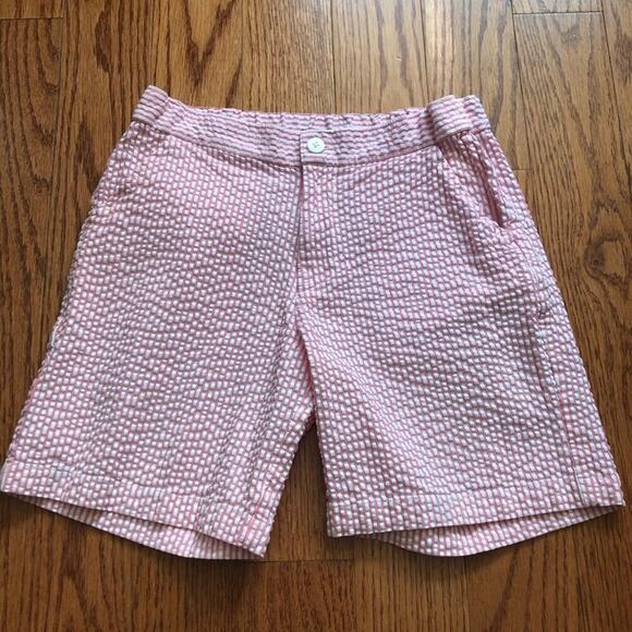 OSCAR DE LA RENTA Seersucker Pink White Striped shorts Girl’s Size 14 - Picture 2 of 10